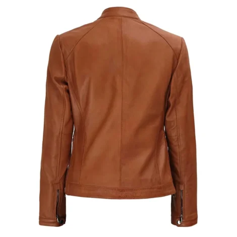 Women Brown Biker Leather Jacket