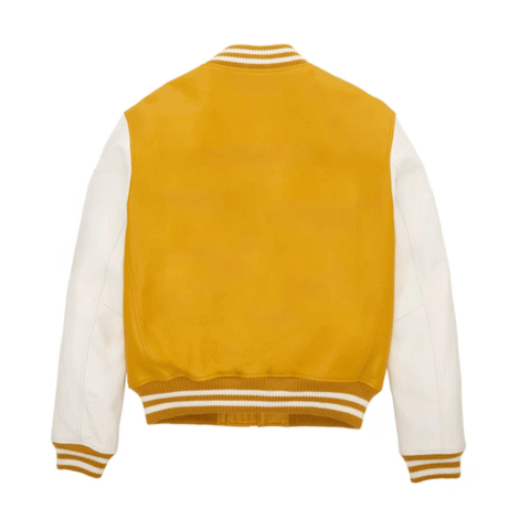 Unisex Yellow and White Varsity Jacket