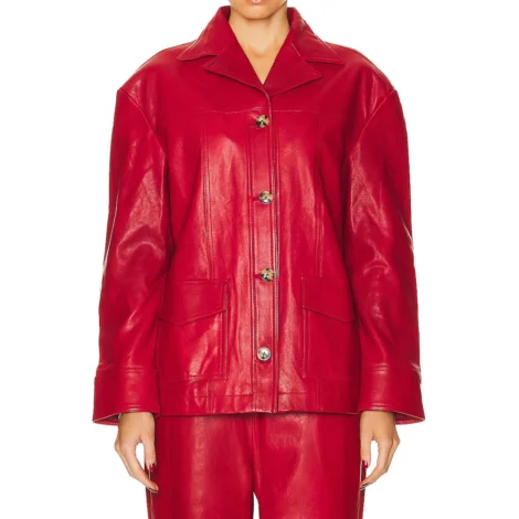 Red Leather Jacket For Women