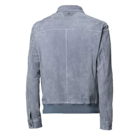 Men’s Gray Suede Bomber Jacket Mens Gray Suede Bomber Jacket