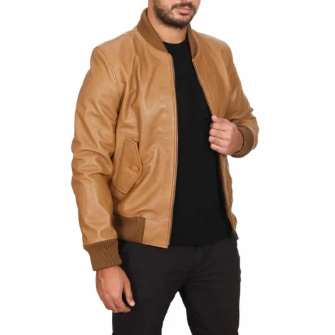 Tan Leather Jacket for Men