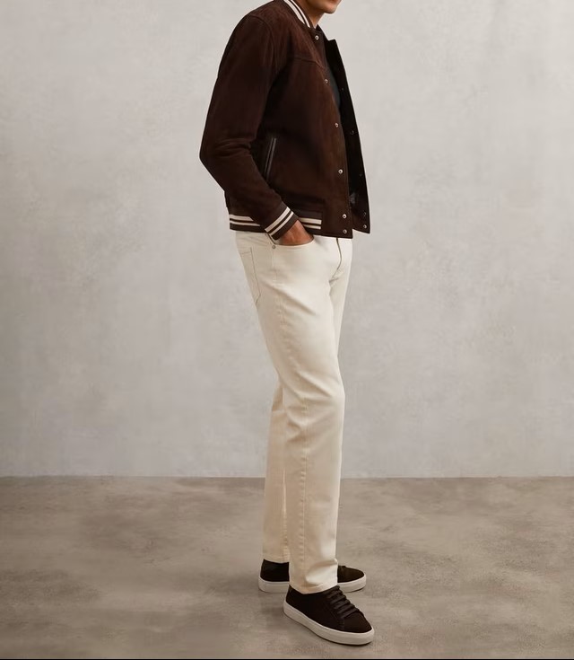 men's Chocolate Brown Suede Bomber Jacket 1 men's Chocolate Brown Suede Bomber Jacket 1