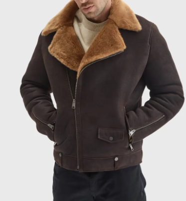 Dark Brown Shearling Jacket