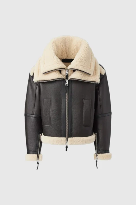 Shearling jacket with Double Collar 5